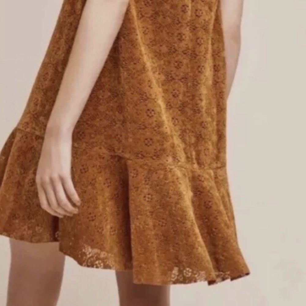 Anthropologie Maeve Amis Lace Velvet Mini Dress Size 10 - Picture 6 of 8